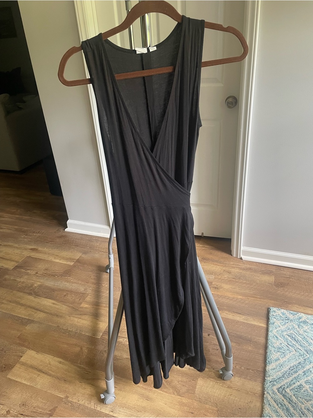Sleeveless Black Wrap Dress